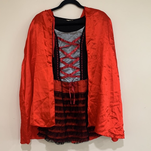 Spirit riding hood Halloween costume. Dark red. Adult costume small size 4-6 - Picture 4 of 10